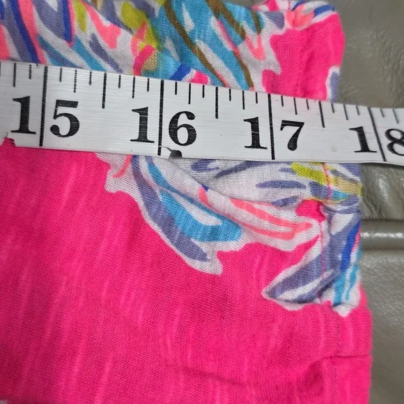 Lilly Pulitzer Alia Beach Cover-Up Loungewear Vibrant Colors Palm Trees Sz S EUC - Picture 9 of 9